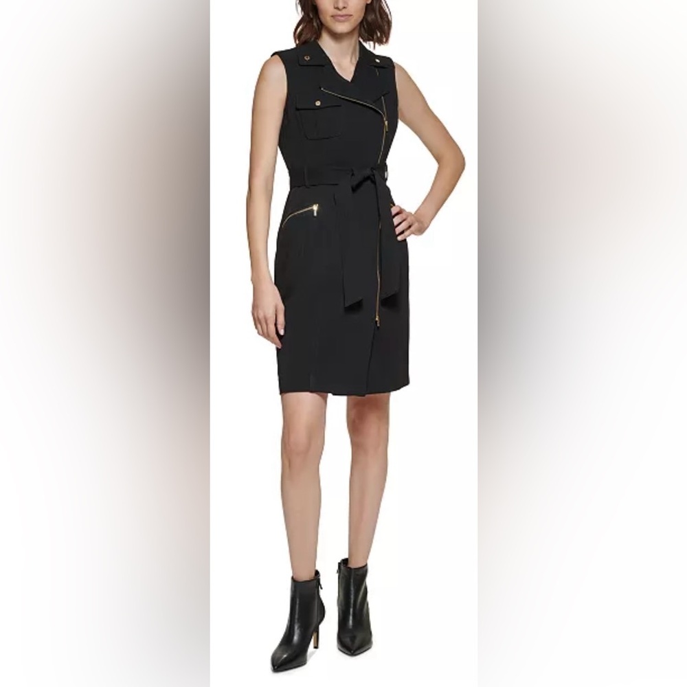 Calvin Klein Black Moto Tank Dress Women’s size 16